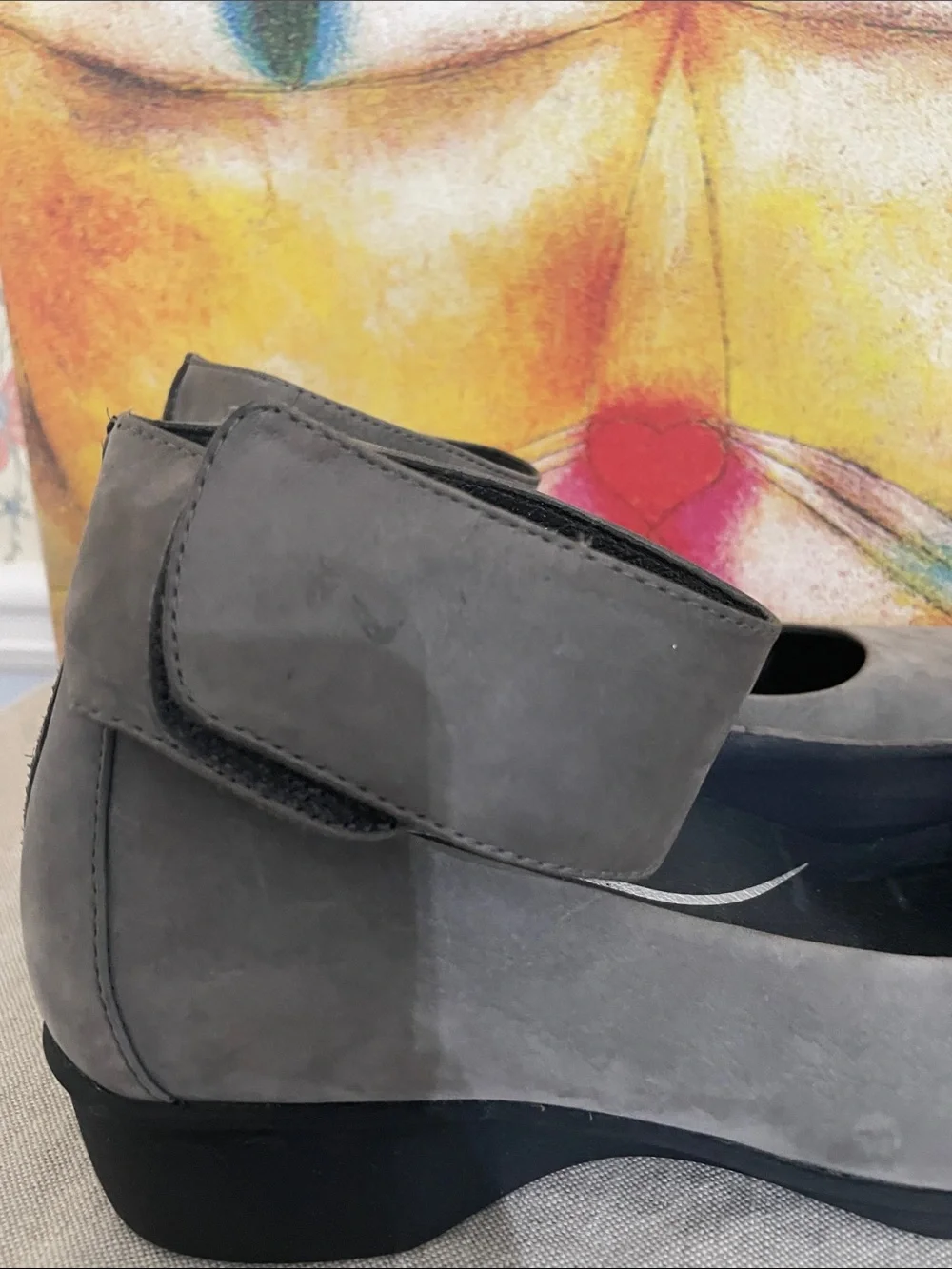 Dansko Lulu Ankle-Strap Mary Jane Flat in gray suede
